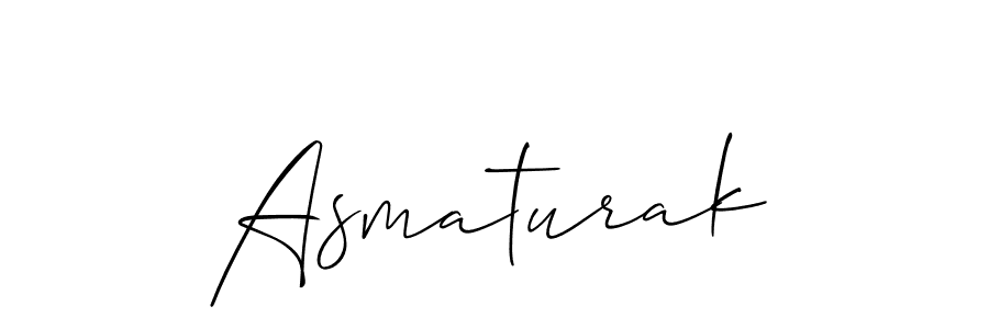 Create a beautiful signature design for name Asmaturak. With this signature (Allison_Script) fonts, you can make a handwritten signature for free. Asmaturak signature style 2 images and pictures png
