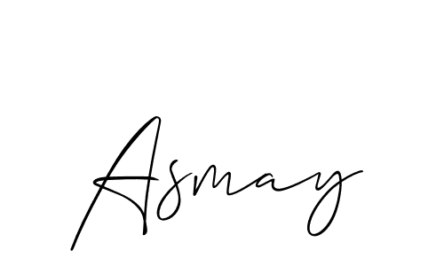 It looks lik you need a new signature style for name Asmay. Design unique handwritten (Allison_Script) signature with our free signature maker in just a few clicks. Asmay signature style 2 images and pictures png