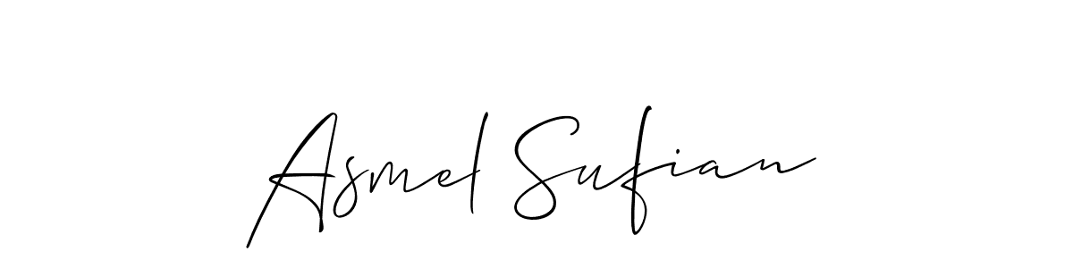 You should practise on your own different ways (Allison_Script) to write your name (Asmel Sufian) in signature. don't let someone else do it for you. Asmel Sufian signature style 2 images and pictures png