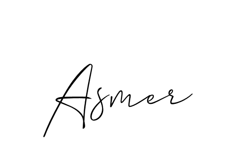 How to make Asmer signature? Allison_Script is a professional autograph style. Create handwritten signature for Asmer name. Asmer signature style 2 images and pictures png