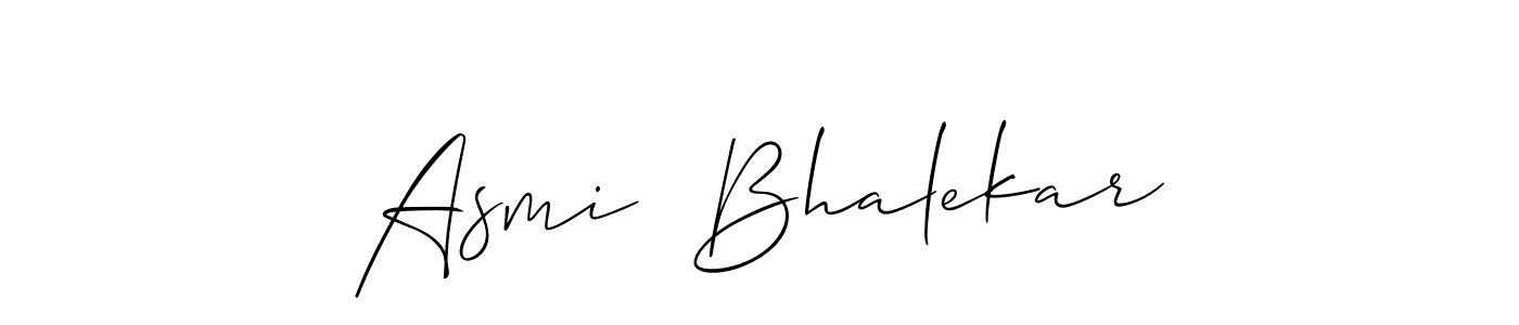 The best way (Allison_Script) to make a short signature is to pick only two or three words in your name. The name Asmi  Bhalekar include a total of six letters. For converting this name. Asmi  Bhalekar signature style 2 images and pictures png