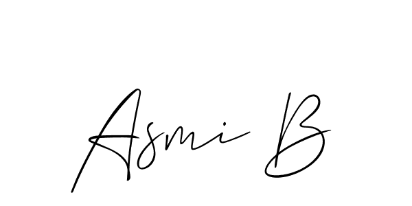 Also we have Asmi B name is the best signature style. Create professional handwritten signature collection using Allison_Script autograph style. Asmi B signature style 2 images and pictures png