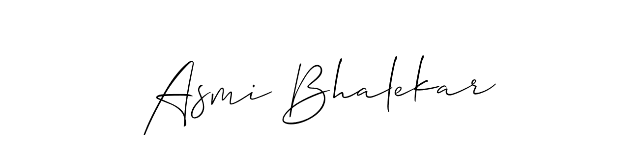 Use a signature maker to create a handwritten signature online. With this signature software, you can design (Allison_Script) your own signature for name Asmi Bhalekar. Asmi Bhalekar signature style 2 images and pictures png