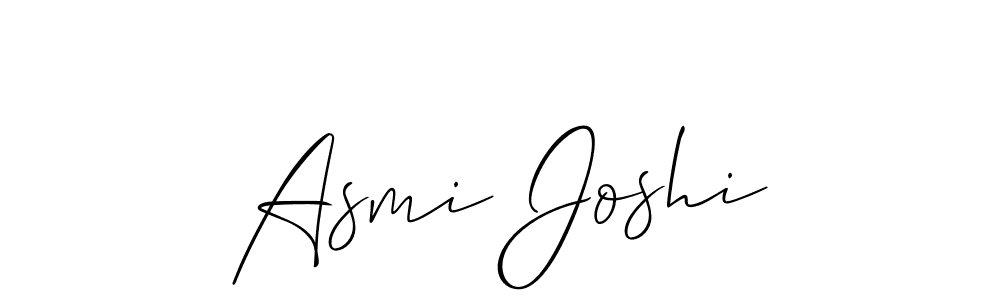 Similarly Allison_Script is the best handwritten signature design. Signature creator online .You can use it as an online autograph creator for name Asmi Joshi. Asmi Joshi signature style 2 images and pictures png