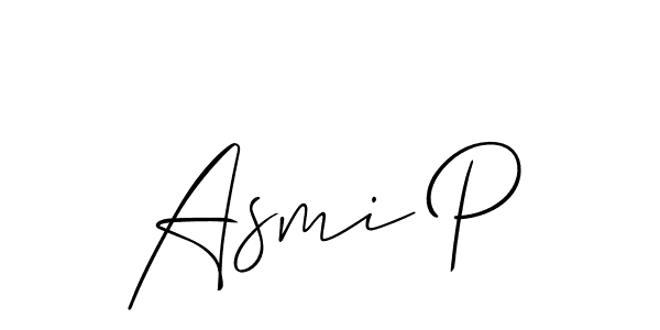 if you are searching for the best signature style for your name Asmi P. so please give up your signature search. here we have designed multiple signature styles  using Allison_Script. Asmi P signature style 2 images and pictures png