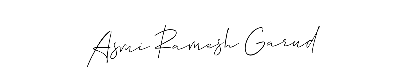 Design your own signature with our free online signature maker. With this signature software, you can create a handwritten (Allison_Script) signature for name Asmi Ramesh Garud. Asmi Ramesh Garud signature style 2 images and pictures png