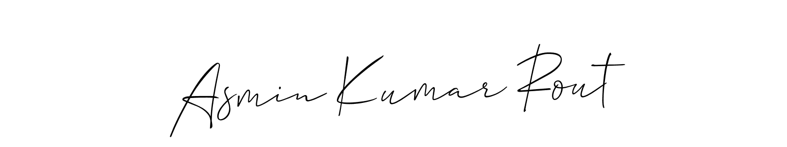 Make a beautiful signature design for name Asmin Kumar Rout. With this signature (Allison_Script) style, you can create a handwritten signature for free. Asmin Kumar Rout signature style 2 images and pictures png