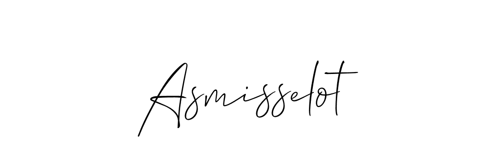 Design your own signature with our free online signature maker. With this signature software, you can create a handwritten (Allison_Script) signature for name Asmisselot. Asmisselot signature style 2 images and pictures png