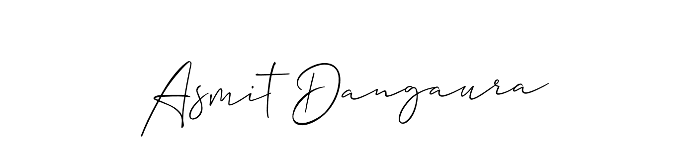 Similarly Allison_Script is the best handwritten signature design. Signature creator online .You can use it as an online autograph creator for name Asmit Dangaura. Asmit Dangaura signature style 2 images and pictures png