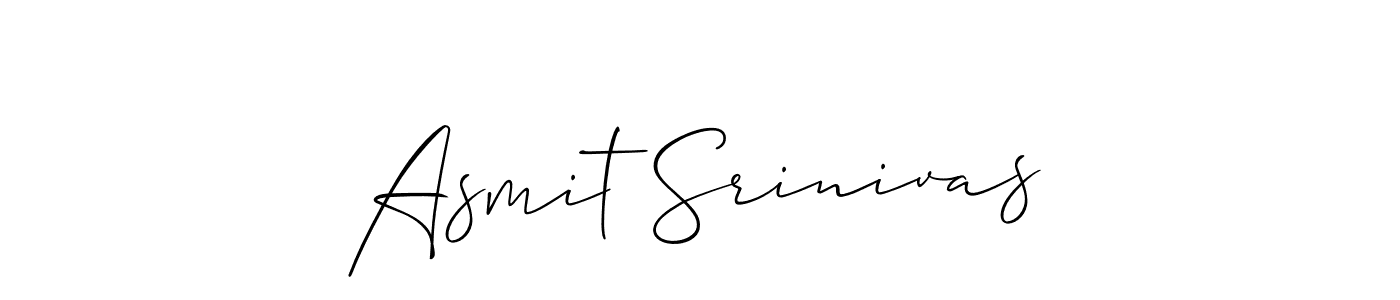 Also You can easily find your signature by using the search form. We will create Asmit Srinivas name handwritten signature images for you free of cost using Allison_Script sign style. Asmit Srinivas signature style 2 images and pictures png