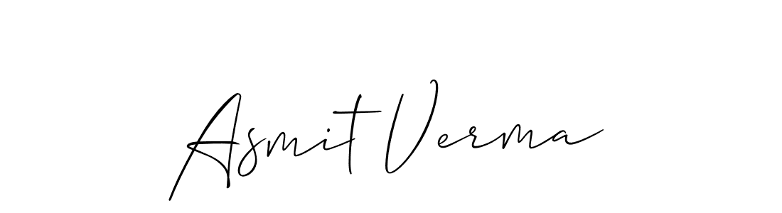 Create a beautiful signature design for name Asmit Verma. With this signature (Allison_Script) fonts, you can make a handwritten signature for free. Asmit Verma signature style 2 images and pictures png