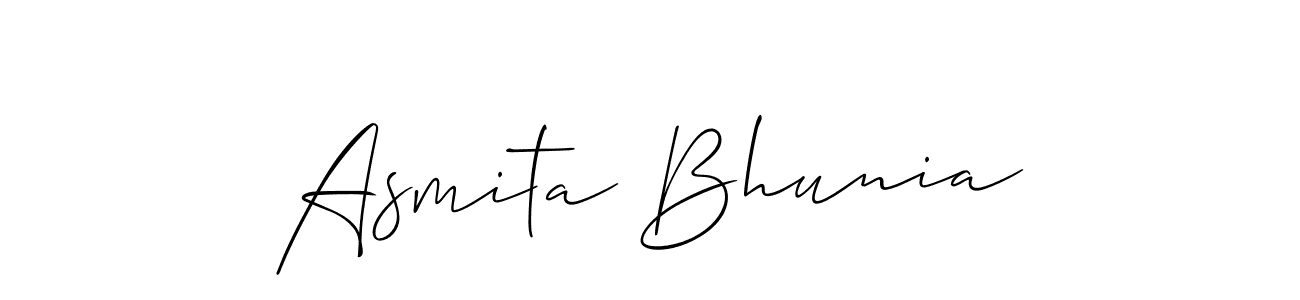 How to make Asmita Bhunia signature? Allison_Script is a professional autograph style. Create handwritten signature for Asmita Bhunia name. Asmita Bhunia signature style 2 images and pictures png