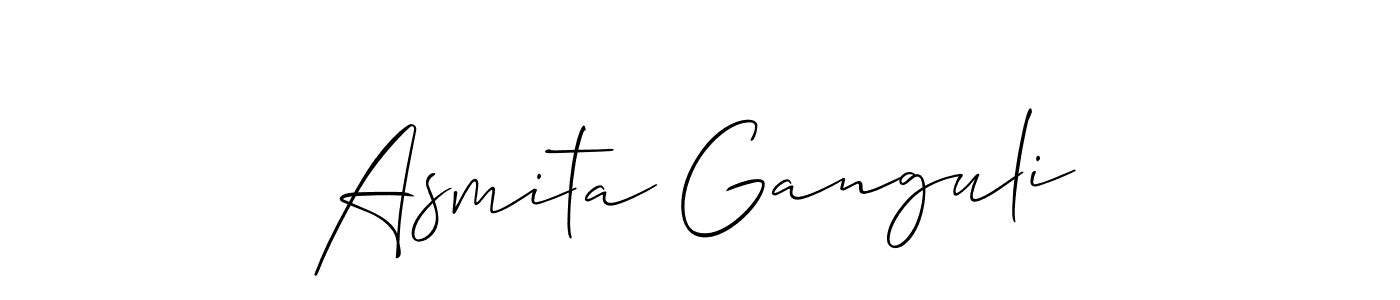 Asmita Ganguli stylish signature style. Best Handwritten Sign (Allison_Script) for my name. Handwritten Signature Collection Ideas for my name Asmita Ganguli. Asmita Ganguli signature style 2 images and pictures png