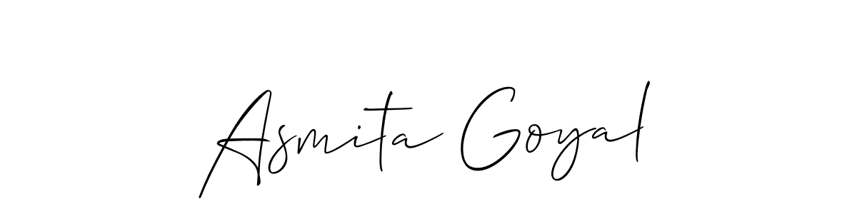 Similarly Allison_Script is the best handwritten signature design. Signature creator online .You can use it as an online autograph creator for name Asmita Goyal. Asmita Goyal signature style 2 images and pictures png
