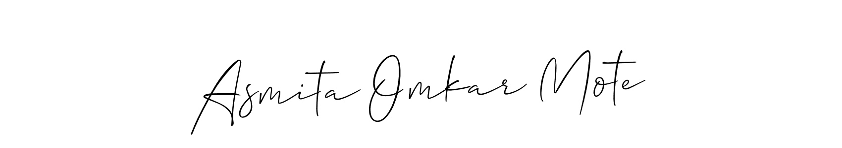 It looks lik you need a new signature style for name Asmita Omkar Mote. Design unique handwritten (Allison_Script) signature with our free signature maker in just a few clicks. Asmita Omkar Mote signature style 2 images and pictures png