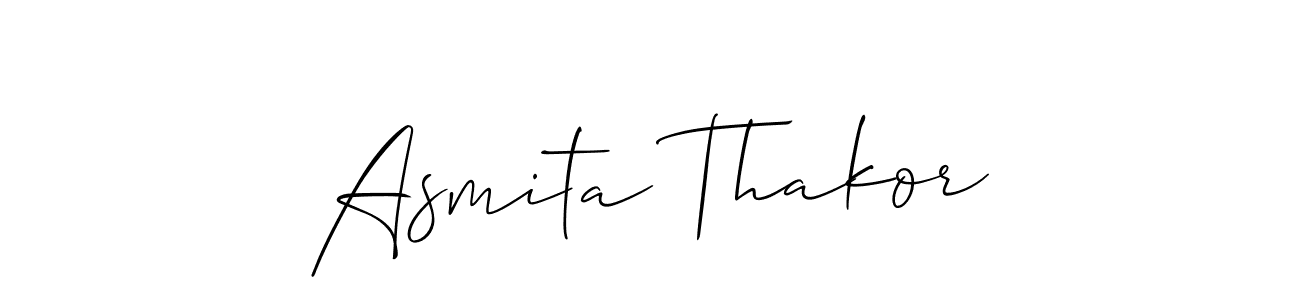 Create a beautiful signature design for name Asmita Thakor. With this signature (Allison_Script) fonts, you can make a handwritten signature for free. Asmita Thakor signature style 2 images and pictures png