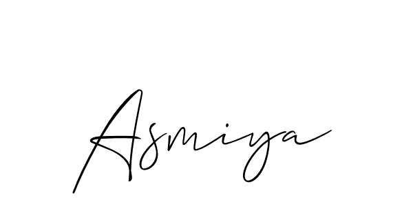 Design your own signature with our free online signature maker. With this signature software, you can create a handwritten (Allison_Script) signature for name Asmiya. Asmiya signature style 2 images and pictures png
