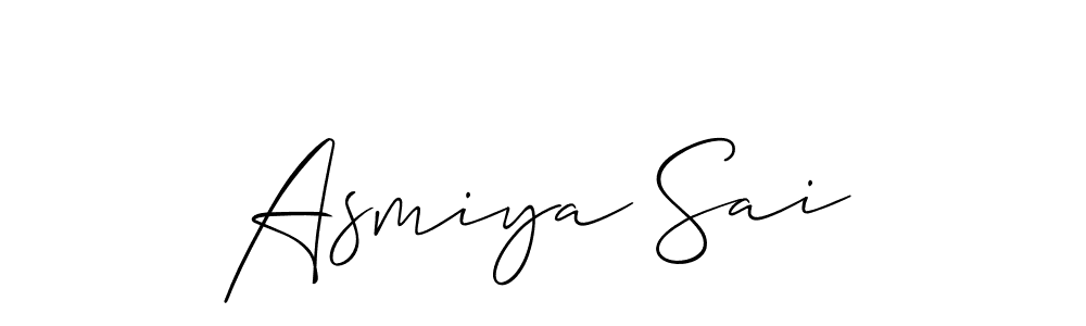 Allison_Script is a professional signature style that is perfect for those who want to add a touch of class to their signature. It is also a great choice for those who want to make their signature more unique. Get Asmiya Sai name to fancy signature for free. Asmiya Sai signature style 2 images and pictures png