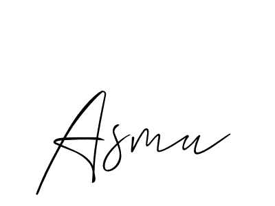 Make a beautiful signature design for name Asmu. With this signature (Allison_Script) style, you can create a handwritten signature for free. Asmu signature style 2 images and pictures png