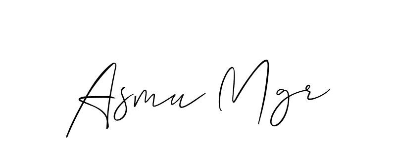 Design your own signature with our free online signature maker. With this signature software, you can create a handwritten (Allison_Script) signature for name Asmu Mgr. Asmu Mgr signature style 2 images and pictures png