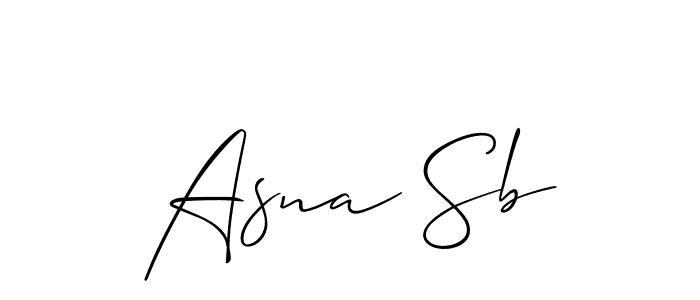Create a beautiful signature design for name Asna Sb. With this signature (Allison_Script) fonts, you can make a handwritten signature for free. Asna Sb signature style 2 images and pictures png