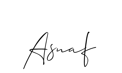 How to make Asnaf signature? Allison_Script is a professional autograph style. Create handwritten signature for Asnaf name. Asnaf signature style 2 images and pictures png