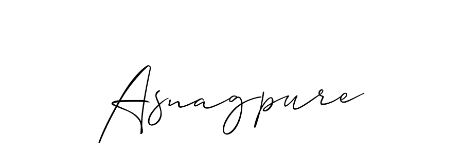 How to make Asnagpure signature? Allison_Script is a professional autograph style. Create handwritten signature for Asnagpure name. Asnagpure signature style 2 images and pictures png