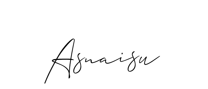 Make a beautiful signature design for name Asnaisu. With this signature (Allison_Script) style, you can create a handwritten signature for free. Asnaisu signature style 2 images and pictures png