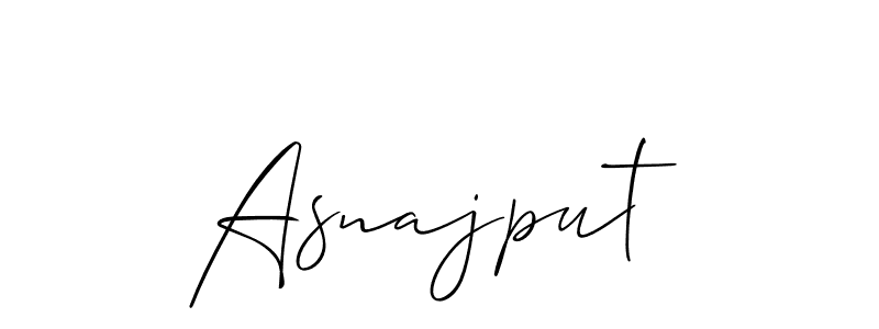 Similarly Allison_Script is the best handwritten signature design. Signature creator online .You can use it as an online autograph creator for name Asnajput. Asnajput signature style 2 images and pictures png