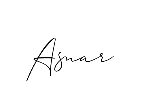 Create a beautiful signature design for name Asnar. With this signature (Allison_Script) fonts, you can make a handwritten signature for free. Asnar signature style 2 images and pictures png