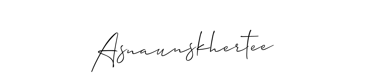 Also we have Asnaunskhertee name is the best signature style. Create professional handwritten signature collection using Allison_Script autograph style. Asnaunskhertee signature style 2 images and pictures png