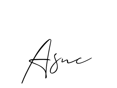 Make a beautiful signature design for name Asnc. With this signature (Allison_Script) style, you can create a handwritten signature for free. Asnc signature style 2 images and pictures png