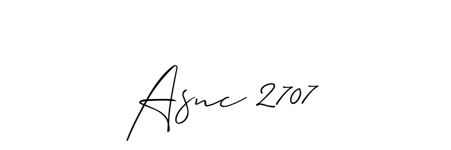 Allison_Script is a professional signature style that is perfect for those who want to add a touch of class to their signature. It is also a great choice for those who want to make their signature more unique. Get Asnc 2707 name to fancy signature for free. Asnc 2707 signature style 2 images and pictures png