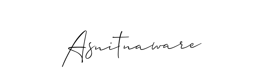 How to make Asnitnaware signature? Allison_Script is a professional autograph style. Create handwritten signature for Asnitnaware name. Asnitnaware signature style 2 images and pictures png