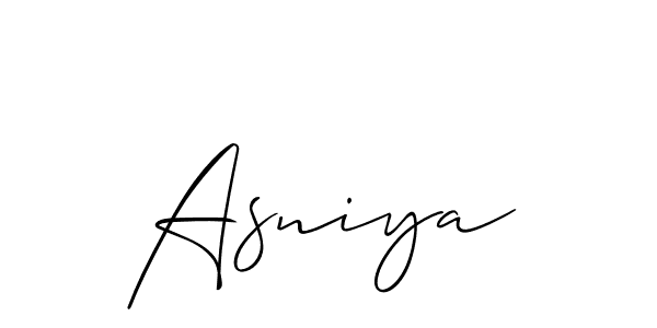 Use a signature maker to create a handwritten signature online. With this signature software, you can design (Allison_Script) your own signature for name Asniya. Asniya signature style 2 images and pictures png