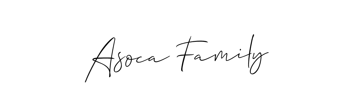 Similarly Allison_Script is the best handwritten signature design. Signature creator online .You can use it as an online autograph creator for name Asoca Family. Asoca Family signature style 2 images and pictures png