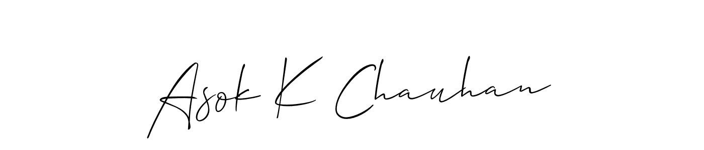 It looks lik you need a new signature style for name Asok K Chauhan. Design unique handwritten (Allison_Script) signature with our free signature maker in just a few clicks. Asok K Chauhan signature style 2 images and pictures png