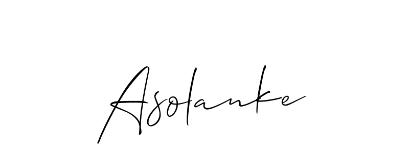 Also we have Asolanke name is the best signature style. Create professional handwritten signature collection using Allison_Script autograph style. Asolanke signature style 2 images and pictures png