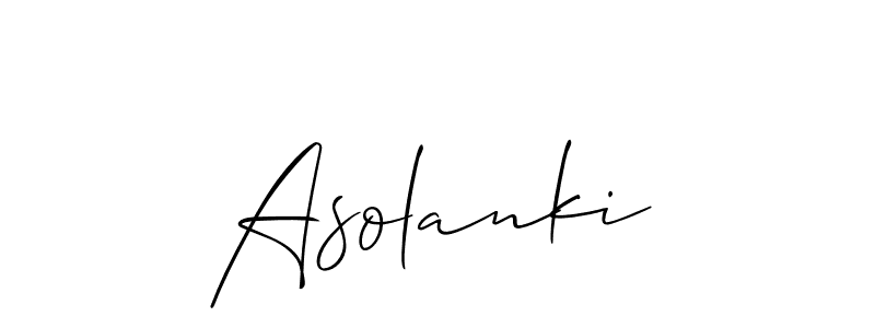 Also we have Asolanki name is the best signature style. Create professional handwritten signature collection using Allison_Script autograph style. Asolanki signature style 2 images and pictures png