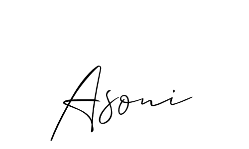 How to make Asoni signature? Allison_Script is a professional autograph style. Create handwritten signature for Asoni name. Asoni signature style 2 images and pictures png