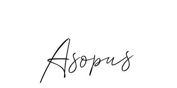 How to Draw Asopus signature style? Allison_Script is a latest design signature styles for name Asopus. Asopus signature style 2 images and pictures png