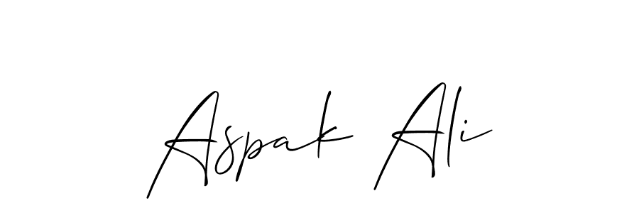 Allison_Script is a professional signature style that is perfect for those who want to add a touch of class to their signature. It is also a great choice for those who want to make their signature more unique. Get Aspak Ali name to fancy signature for free. Aspak Ali signature style 2 images and pictures png