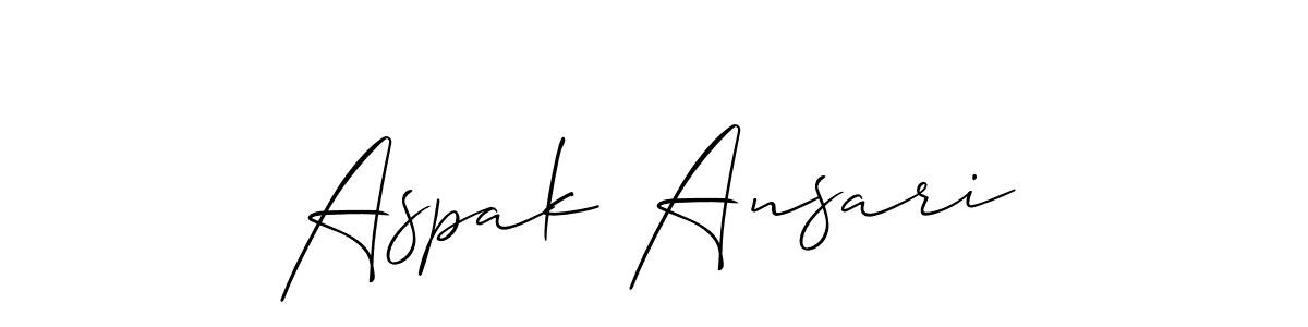 Make a beautiful signature design for name Aspak Ansari. With this signature (Allison_Script) style, you can create a handwritten signature for free. Aspak Ansari signature style 2 images and pictures png