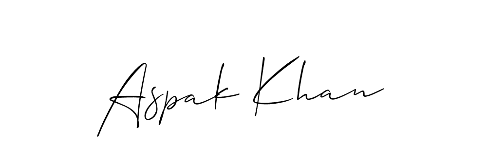 Aspak Khan stylish signature style. Best Handwritten Sign (Allison_Script) for my name. Handwritten Signature Collection Ideas for my name Aspak Khan. Aspak Khan signature style 2 images and pictures png