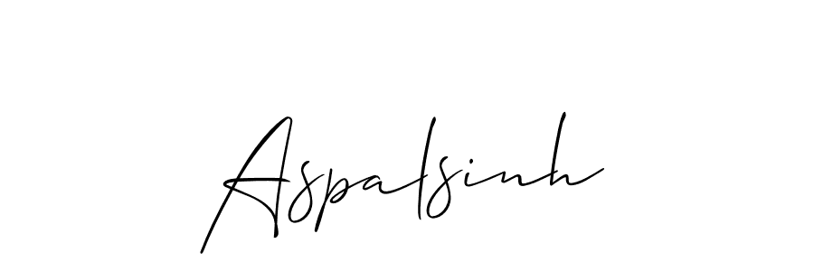 if you are searching for the best signature style for your name Aspalsinh. so please give up your signature search. here we have designed multiple signature styles  using Allison_Script. Aspalsinh signature style 2 images and pictures png