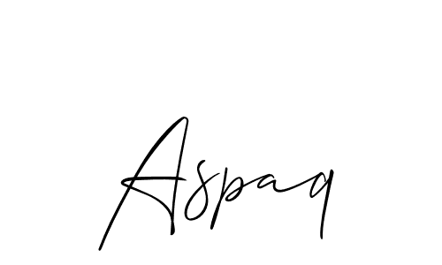 The best way (Allison_Script) to make a short signature is to pick only two or three words in your name. The name Aspaq include a total of six letters. For converting this name. Aspaq signature style 2 images and pictures png
