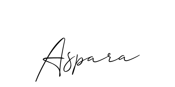 Use a signature maker to create a handwritten signature online. With this signature software, you can design (Allison_Script) your own signature for name Aspara. Aspara signature style 2 images and pictures png