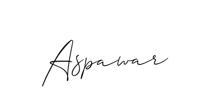 The best way (Allison_Script) to make a short signature is to pick only two or three words in your name. The name Aspawar include a total of six letters. For converting this name. Aspawar signature style 2 images and pictures png