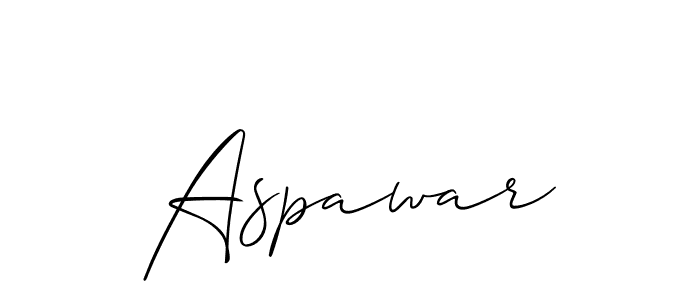 The best way (Allison_Script) to make a short signature is to pick only two or three words in your name. The name Aspawar include a total of six letters. For converting this name. Aspawar signature style 2 images and pictures png