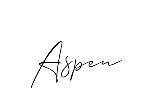 Use a signature maker to create a handwritten signature online. With this signature software, you can design (Allison_Script) your own signature for name Aspen. Aspen signature style 2 images and pictures png